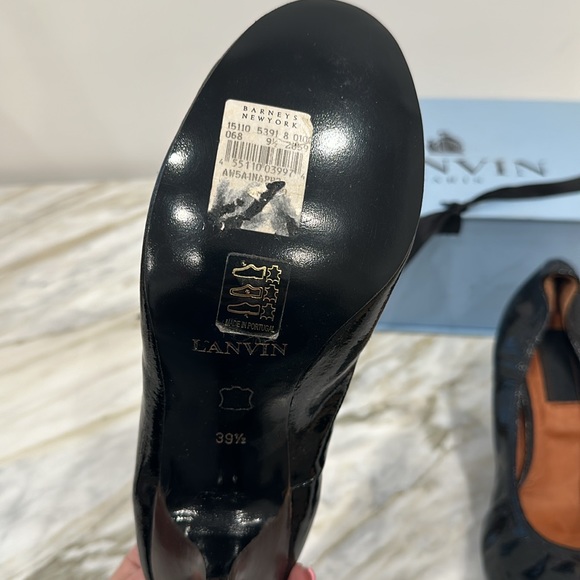 LANVIN BALLET SHOES WITH HEEL BLACK 9 1/2 - Picture 5 of 6